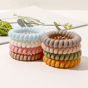 Banda para el cabello mate de moda para mujer, <span class=keywords><strong>cord</strong></span>ón de teléfono de goma de plástico colorido, accesorios para el cabello, lazos para el cabello trenzados elásticos - Product Image 4