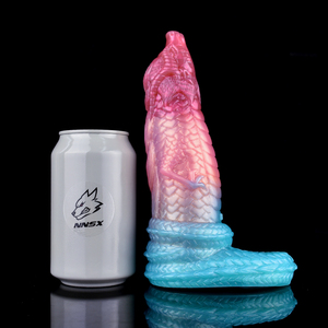 Preservativo de silicone macio com anel anti-queda, brinquedo de sexo para homens, vibrador oco para ejaculação, manga de galo de dragão animal fantasia - Product Image 2