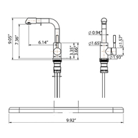 Robinet de salle de bain moderne classique à un seul trou, à poser sur le plan, avec acier inoxydable résistant à la corrosion et valve en céramique, pour usage hôtelier