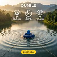 Aérateur circulaire flottant compact de 2,2 kW facile à installer, adapté aux étangs de différentes profondeurs.
