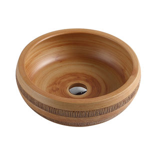 Lavabo en céramique artistique de couleur chocolat brun <span class=keywords><strong>Aquarius</strong></span>, design traditionnel, utilisation en ferme, hôtel, égouttoir inclus, capacité de 9 L, salle de bain - Product Image 1