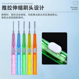 Cepillo de Cuidado Bucal Ortodóntico, Tipo Push-Pull Transfronterizo, Cepillo Interdental para Cejas y Pestañas, Hecho de Plástico y Nailon - Product Image 3