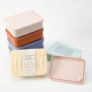 Boîte à lunch pour bébé en silicone de qualité alimentaire, compatible micro-ondes - Product Image 1