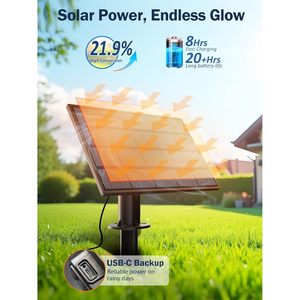 Guirnalda de Luces Solares de 15 Metros para Exteriores, Luces LED Atenuables para Patio con Control Remoto, Bombillas Resistentes a Impactos, Decorativas - Product Image 2