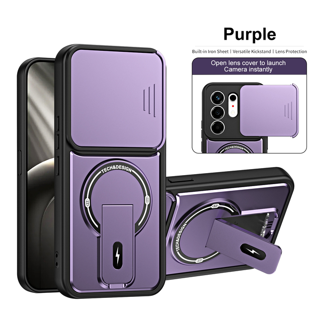 Heavy Duty Shockproof Anti-Scratch Magnetic Phone Cover for TECNO CAMON50 4G Camera Anti-Peep Slider Case