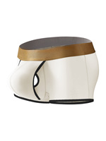 Caleçons boxers pour hommes en soie glacée à entrejambe ouvert, avec large ceinture dorée et bordure blanche, respirants et anti-transpiration