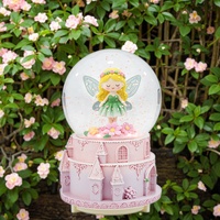 Figurines de fées enchanteresses Globe d'eau de château-Design artisanal exquis pour décor de Noël et scènes de cadeaux Artisanat en résine