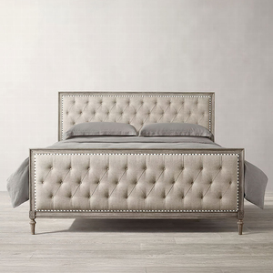 Juegos de muebles de dormitorio con funda para cama con panel de diamantes de tela contemporánea francesa para camas tamaño King y Queen - Product Image 3