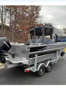 Modern 22-foot White Luxury Aluminum Welded Sports <b>Yacht</b> Cabin for 6 People 200HP Outboard Engine Fishing Water Sport - Product Image 3