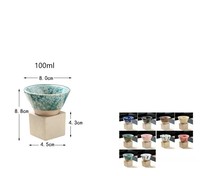 Tasse à espresso en céramique japonaise conique à paroi épaisse de 100 ml avec base, adaptée à un usage domestique et aux cafés