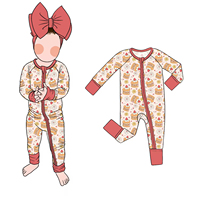 Combinaison Bébé en Fibre de Bambou à Fermeture Éclair, Nouveau Motif Imprimé, Respirante, Pyjama Une Pièce pour Tout-Petits, Combinaison Quotidienne pour Bébé, Vente en Gros