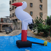 Poupée gonflable en forme d'oiseau avec éclairage LED personnalisé, costume de grue gonflable imprimé pour défilé, soirée, spectacle pour adultes