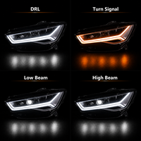 Ensemble de phares LED BK pour Audi A6 2012-2018, triple projecteur, matrice laser, DRL, clignotants séquentiels, plug and play