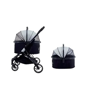 <span class=keywords><strong>Poussette</strong></span> pliable de <span class=keywords><strong>luxe</strong></span> pour animaux de compagnie avec chariot portable détachable de petite et moyenne taille pour les sorties - Product Image 3