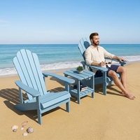 Ensemble de chaises Adirondack en polybois HDPE résistant aux intempéries avec table d'appoint pour patio, jardin, plage, meubles d'extérieur