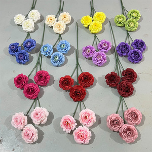 Bouquet de lotus artificiel en soie, arrangement floral haut de gamme pour mariage, décoration de salon, art floral, fleurs en plastique - Product Image 2