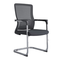 Nouveau produit chaise de bureau en maille noire chaises de conférence chaise de personnel de bureau avec pied fixe