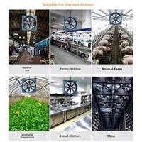 Ventilateur d'extraction industriel électrique à pression négative, extracteur haute puissance pour la ventilation des élevages, haut rendement 220V