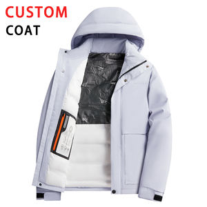Nouvelle veste d'hiver pour homme de haute qualité en gros, personnalisée, taille plus, chaude, décontractée, à capuche, couleur unie, en duvet - Product Image 5