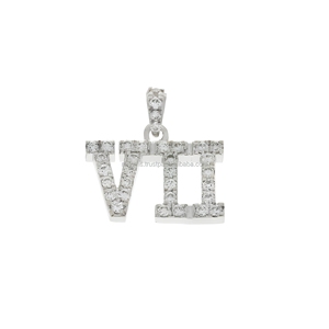 925 Sterling Silver VVS Moissanite Plated Pendant Initial Logo Unique <b>Name</b> Number Hip Hop Style Iced Letter <b>Necklace</b> Rhodium - Product Image 1