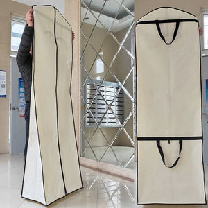 Özel logo seyahat takım elbise taşıyıcı Tote çanta kahverengi gri ceket elbise takım elbise hediye çantası olmayan dokuma kullanımlık giysi çantası ile düğme fermuar - Product Image 3