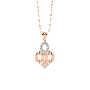 Zoe Hexagonal Diamond Fine Pendentif & Charm Striking Rose Gold Design par Stonewels - Product Image 5