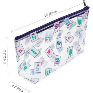 Bolsa de Cosméticos Plegable de Plástico Transparente Estilo Mahjong, Impermeable, Portátil, de Gran Capacidad y Multifuncional, Venta al Por Mayor Personalizada - Product Image 4