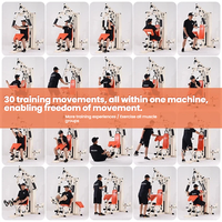 Station de musculation multifonctionnelle pour la maison, machine combinée presse à jambes et crossover avec pile de poids de 65 kg pour la musculation