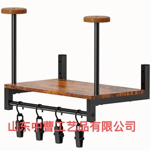 Wooden Motorcycle Helmet Rack <b>Wall</b> Mounted 51cm With <b>Hooks</b> For Storage Display - Product Image 5