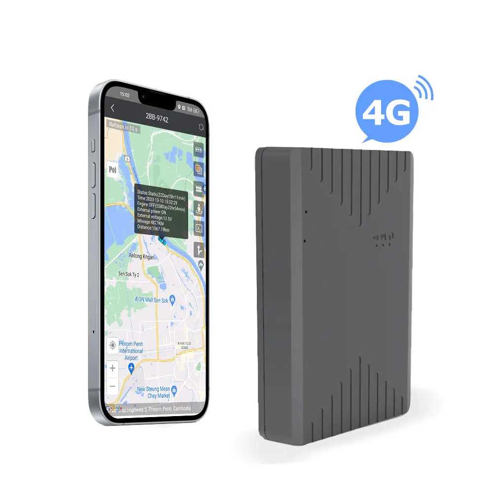 4G GPS untuk pelacak mobil, GPS Locator 5000mAh Magnet tahan air IP63 4G GPS pelacak mobil Tamper peringatan seumur hidup gratis APP