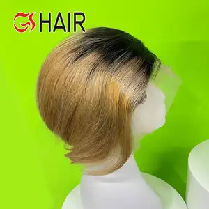GShair Cambodian Virgin Hair Lace Perücke Pixie Cut Echthaar Perücke, Ohr zu Ohr Spitze Frontal Pixie Cut Perücke, kurze Bob Frontal Perücken