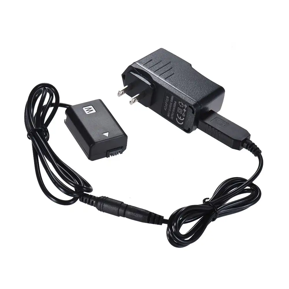 NP-FW50 kukla pil + 5V 3A USB güç adaptörü kablosu ile priz değiştirme AC-PW20 Sony NEX-3/5/6/7 serisi A33 A3