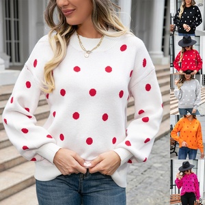 Nuovo Arrivo Primavera 2026: Maglione a <span class=keywords><strong>Pois</strong></span> Lavorato a <span class=keywords><strong>Maglia</strong></span> per il Commercio Estero, Bestseller in Europa e America - Product Image 2