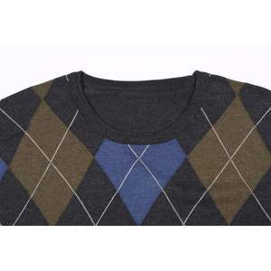 Pull à col rond pour homme, coupe classique, manches longues, tricot en laine mérinos, texture douce et légère, fin pour l'automne - Product Image 2