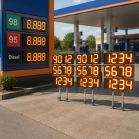 Arabie Saoudite 8.888 Ambre Blanc Station-Service LED Prix du Pétrole Panneau d'affichage de l'écran