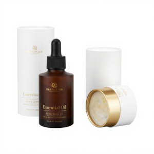 Luxury Custom Round Kraft Paper Packaging Tube, White Cylinder Gift <b>Box</b> For Cosmetic Container, Perfume And Essential Oil Vials - Product Image 2