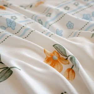 <strong>Double</strong> Layer Yarn Washed Cotton 4 Piece Bedding Set Household <strong>Bed</strong> <strong>Sheet</strong> and Duvet Cover School Dormitory 3 Piece Set - Product Image 4
