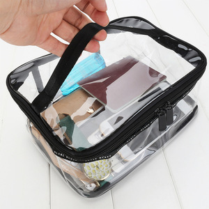 Transparent Waterproof <b>Toiletry</b> <b>Bag</b> <b>Large</b> Size 23x17x10cm Multipurpose Travel Cosmetic Storage PVC Makeup <b>Bag</b> - Product Image 1