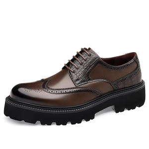 Zapatos de Vestir Formales Británicos Brock para Hombre, con Punta Cuadrada, Cordones, de Cuero Genuino, Transpirables, para Bodas y Oficina de Verano - Product Image 4