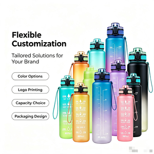 Botella de Agua de Tritán Personalizable para Gimnasio, Viajes y Uso al Aire Libre, para Batidos de Proteínas y Polvos Nutricionales, con Opción de Vidrio Borosilicato - Product Image 3