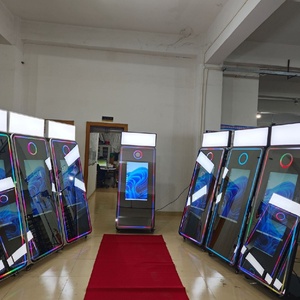 Interactive Full Metal 360 Instant <b>Print</b> Photo Booth Touch Screen LED Ambient Light Party Supporting SLR Smartphones <b>Camera</b> - Product Image 2