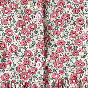 Abiti svasati a maniche corte svasate da bambina abito in cotone Smocking in tessuto floreale rosa <span class=keywords><strong>elegante</strong></span> - Product Image 6