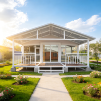 Bâtiment préfabriqué mobile extensible avec mécanisme de pliage optimisé pour réduire le volume de transport