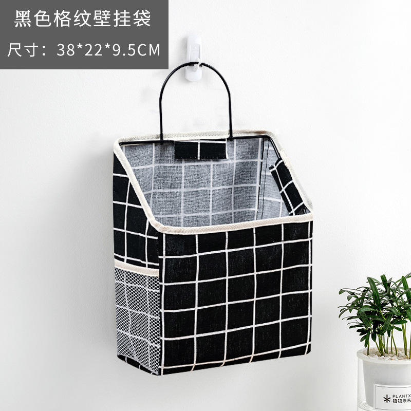 กระเป๋าแขวนผนังลายทางสีดำ (รวมตะขอ)