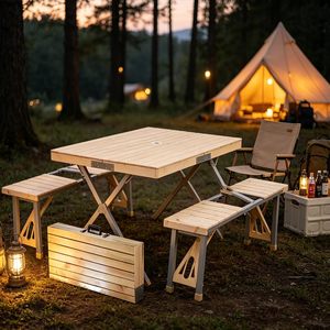 High Quality Durable Aluminum & Iron Foldable Anti Deformation Wrap Outdoor Gym Camping Table and <b>Chair</b> <b>Set</b> - Product Image 5