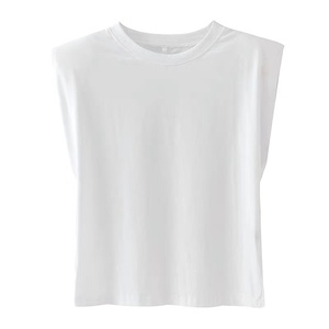 T-shirt court en coton 200 g/m² pour femme, uni, sans manches, personnalisable, qualité supérieure, vente en gros - Product Image 4