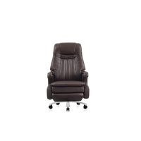 Chaise de bureau de direction haut de gamme en cuir PU, réglable, pivotante, inclinable, avec repose-pieds électrique pliable