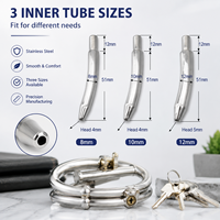Cage de chasteté masculine en acier inoxydable avec tube urétral amovible, dispositif de chasteté CB, plug urétral de différentes tailles, jouet de contrainte SM pour hommes
