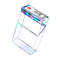 Étui à cigarettes rectangulaire en acrylique transparent avec briquet, lumières colorées, rechargeable, 20 paquets