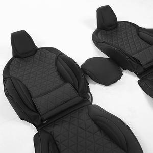 GANE25 <span class=keywords><strong>Tesla</strong></span> Housse de siège de voiture de luxe entièrement enveloppante en cuir, résistante aux chocs et à la saleté, toutes saisons, ensemble complet de 10 pièces - Product Image 3